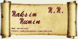 Maksim Mumin vizit kartica